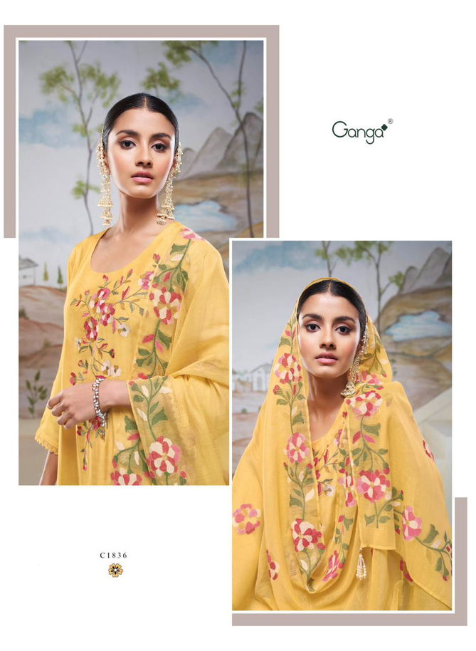 Nyssa By Ganga Embroidery Bemberg Silk Dress Material Wholesale Shop In Surat